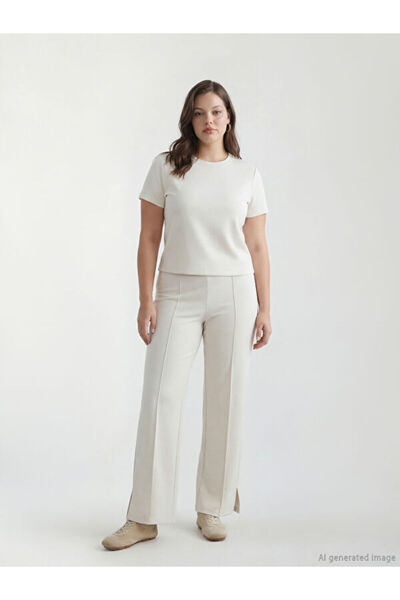 LC Waikiki Women's Slim Fit Slit-Cut Pants from Uzg Store for Style Enthusiasts