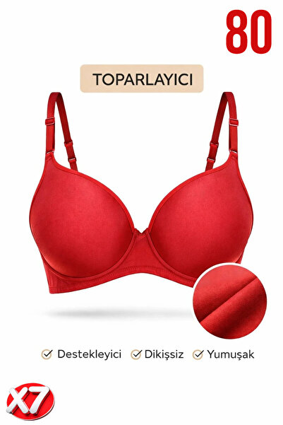 PRUSA İÇ GİYİM Women's Padded (Supported) B Wired t Shaping / Sculpting Red B...