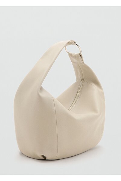 MANGO Woman Tokalı deri omuz çantası