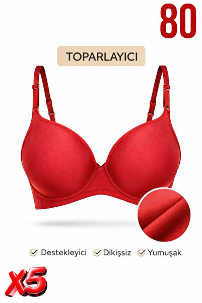 PRUSA İÇ GİYİM Women's Padded (Supported) B Wired t Shaping / Sculpting Red B...