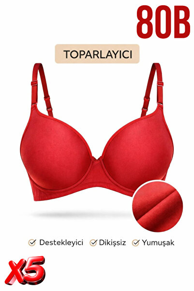 PRUSA İÇ GİYİM Women's Padded (Supported) B Wired t Shaping / Sculpting Red B...