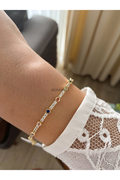 SERAMOR XUPING 14K altın renginde taşlı ithal lüx bileklik (17 +2cm)