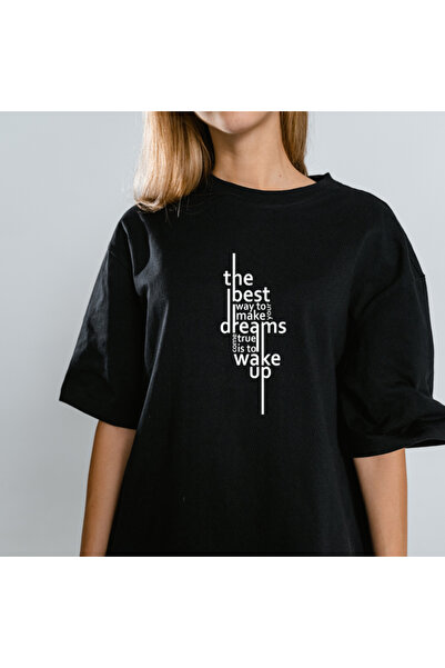 TİMİSİVA Tricou unisex supradimensionat ARTISTIC cu imprimeu guler rotund cu ...