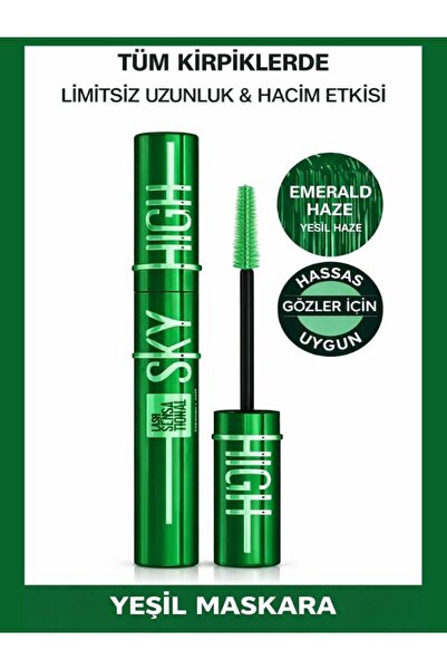 NUNUKO Ultra Yeşil Dolgunlaştırıcı Sky High Maskara - Hacim ve Uzunluk Etkili...