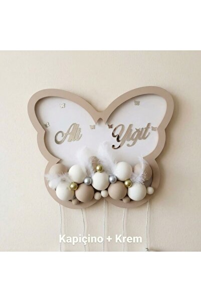 Zeyora Kişiye Özel El İşi Ledli Kelebek Model Bebek Kapı Süsü