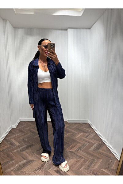 BellaVita Botuique Piliseli Saks Mavisi İkili Takım