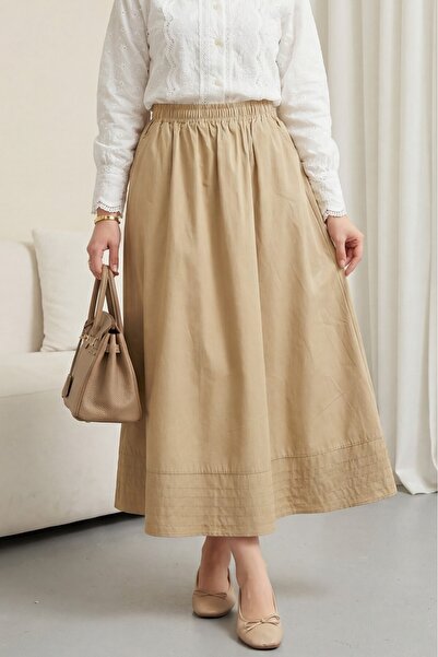 HİJABAYA Ελαστική Ζώνη στη Μέση Με τσέπες Με λεπτομέρεια ραφής Φούστα