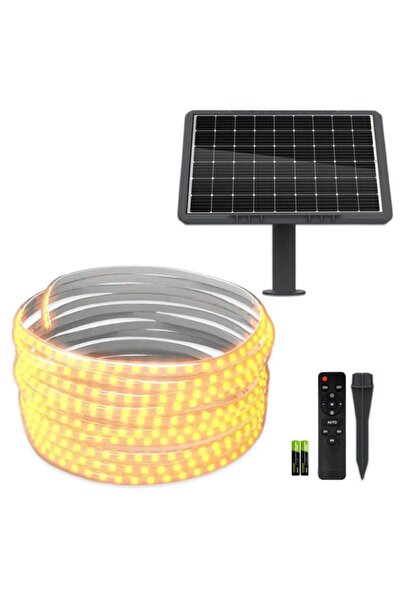SimpluAcasa Kit Bandă LED Solară 10m Alb Cald ClassLights, 100W, IP65, Panou ...