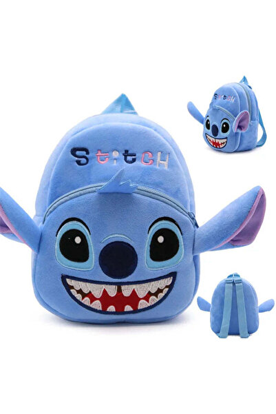 OEM Plush Stitch Kids Backpack – Blue, 28×25 cm