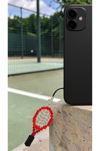 SEARD Miyuki Beads Handmade Tennis Racket Phone Charm - Charm 2