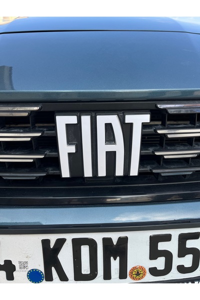İŞCAN MOTOR FİAT Egea Amblem/Logo Kaplama Sticker Etiket Beyaz