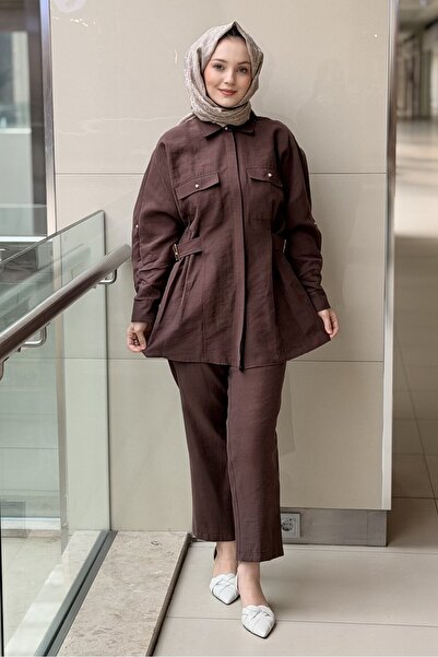 Ghisa Beli Kemer Detaylı Cepli Gömlek Pantolon Takım