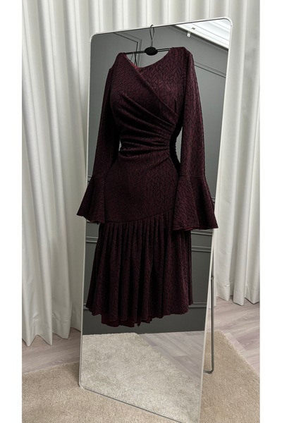 Sondos Fashion Burgundy evening dress