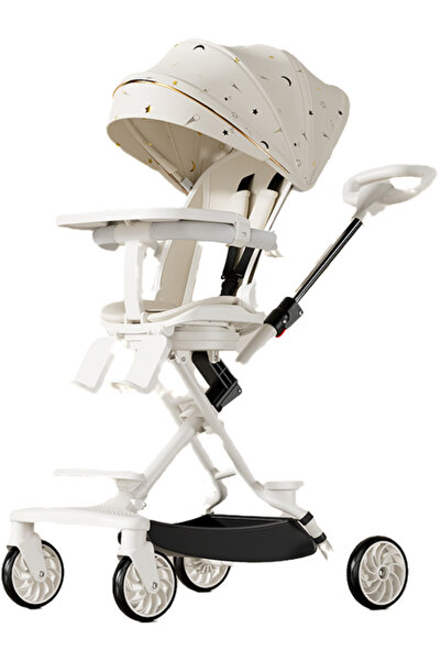 G.N.C Convertible stroller, foldable with 5-pack harness and sunshade, white ...