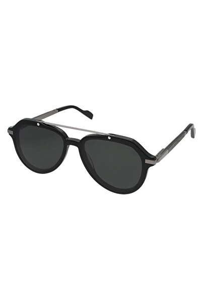 Quantum Black Unisex Sunglasses Geometric Frame 54 mm
