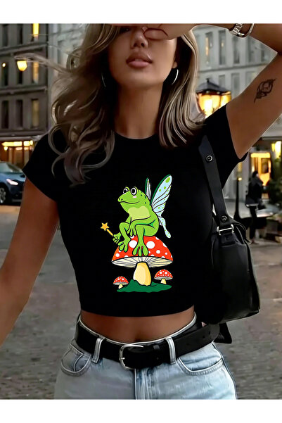 NOISSEY Εκτυπώσεις Frog Mushroom Goblincore Babby TeeT-Shirt Καλοκαιρινά μαλα...
