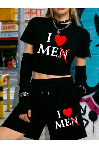 NOISSEY Sportive Men's Printed Babby Teelar Shorts Women's Two Piece Set Five...