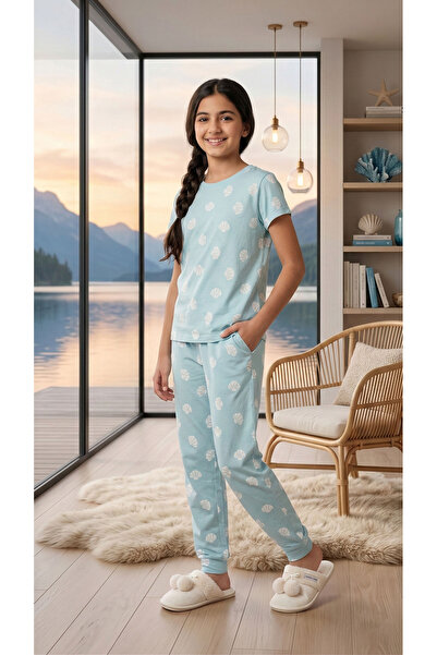 h.kids Girls' "Sea Breeze" Pajama Set in Sky Blue - 2 Pieces