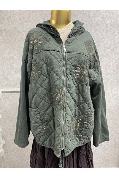 TUGBA COLLECTION Nakış & Payet Detaylı File Kapüşon Detaylı İthal %100 Pamuk ...