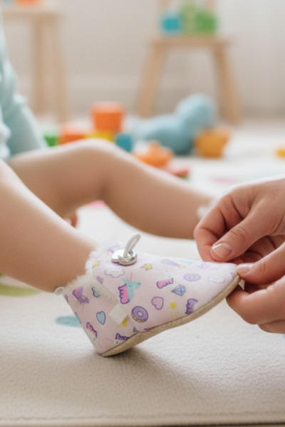 Tiny Feet Digital Print Pieces, Non-Slip Underlay Pieces, Elastic Baby Bootie...