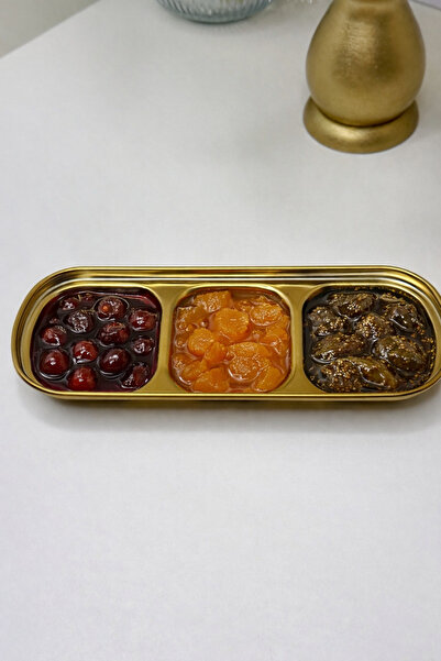 cicizuccaciye Gold 3-Compartment Presentation Stand