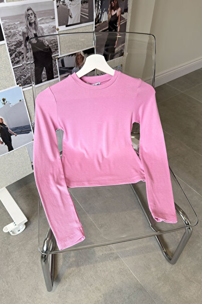 MAGARDE Fingerless Long Sleeve Bodysuit - Pink