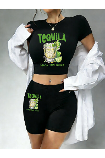 NOISSEY Лятна терапия с текила По-евтини бебешки тениски Къси панталони Двуко...