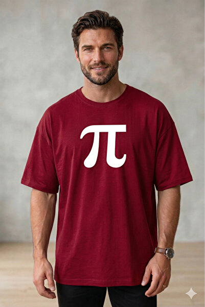 ALİ.COM Unisex Pi Count Printed Crew Neck Cotton Llu Oversized T-Shirt