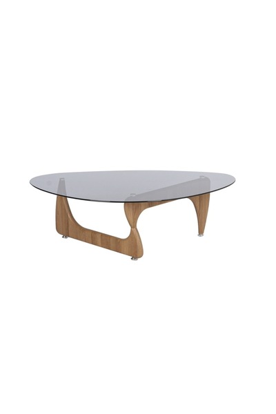 Generic Modern glass coffee table with a wooden base for the living room