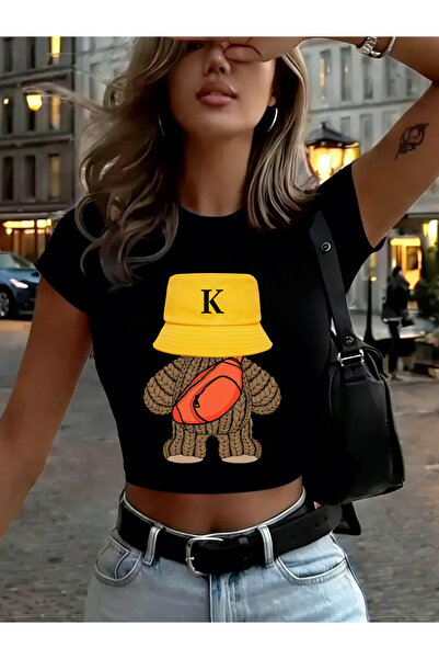 NOISSEY Αθλητικά Μάλλινο τεμάχια Bear με τύπωμα Γυναικεία Babby TeeT-Shirt Κα...