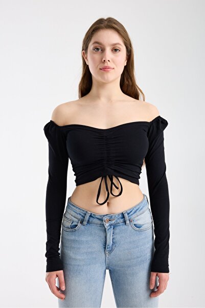 Modazeyosh Women's Madonna Gathered Detail Blouse