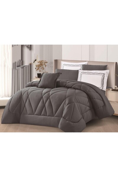 alzawia Luxury 7-piece summer bed set for two people, plain design