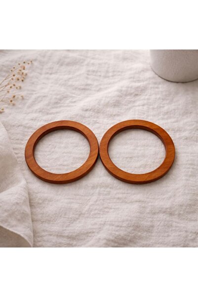 iğne izi 13 cm Wooden Handle – Round Wooden Handle Bag 2 Pieces