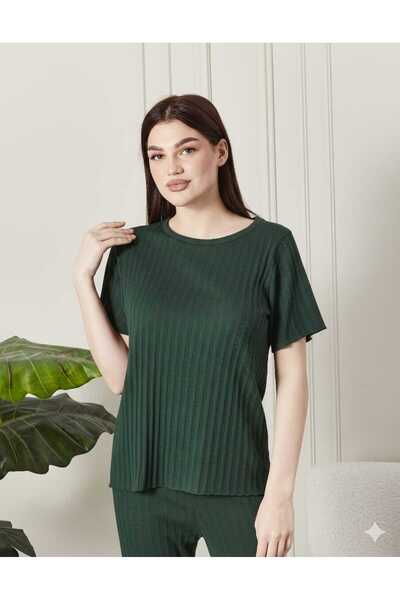 sevateks Γυναικείο σετ πιτζάμες από 100% βαμβακερό ύφασμα - Ριμπάνες με κοντό...