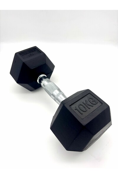 ALİN Sport 10 kg Kauçuk Profesyonel Olimpik Hex Dumbbell ( Hex Dambıl - Altıg...