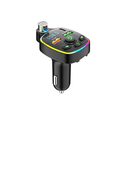 TEKNOHANE Bluetooth Çakmaklık FM Transmitter USB TYPE-C MP3 SD Kart Flash