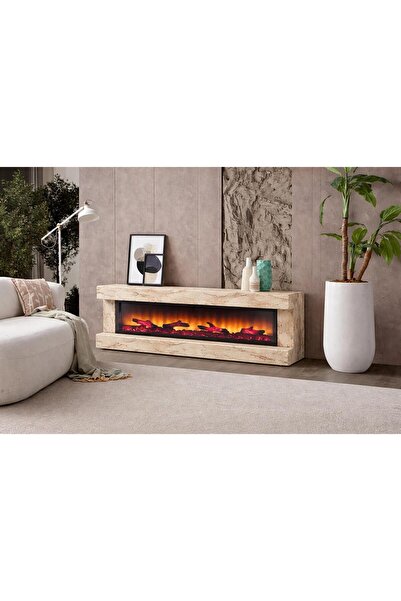 As Deko Etna Şömineli Lüks Tv 180cm Traverten