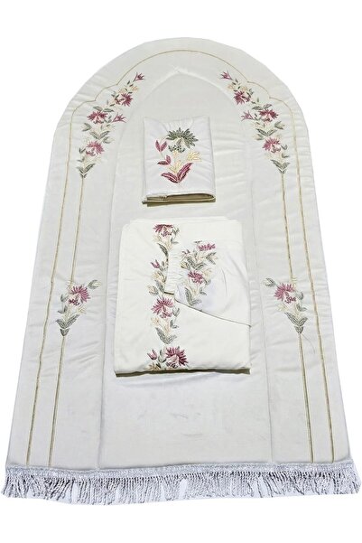 Generic Velvet prayer rug and embroidered rose shawl set | Luxurious Ramadan ...