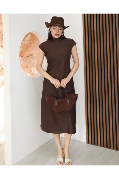 Vesua Half-Necklace Short Sleeve Midi Dress