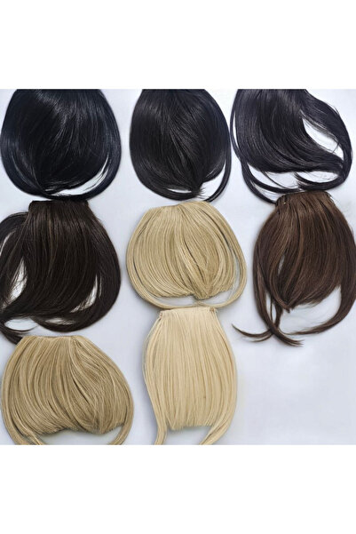 ozbience Kumral Çift Çıtçıtlı Takma Kahkül Perçem Saç Postiş, Gerçek Saç Doku...