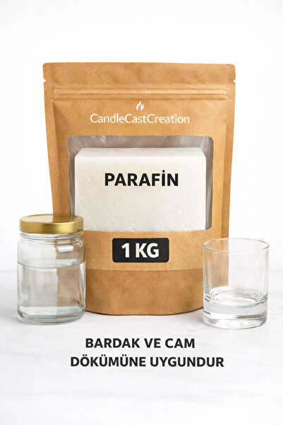 CandleCastCreation Yerli Üretim Hazır Parafin Mum Yapım Malzemesi 1 KG Cam Ka...