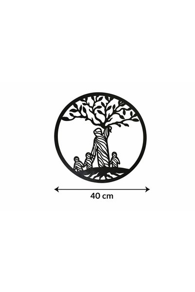 ArliaDesign Ahşap Yaşam Ağacı Duvar Dekoru Siyah 3 mm MDF 40 CM
