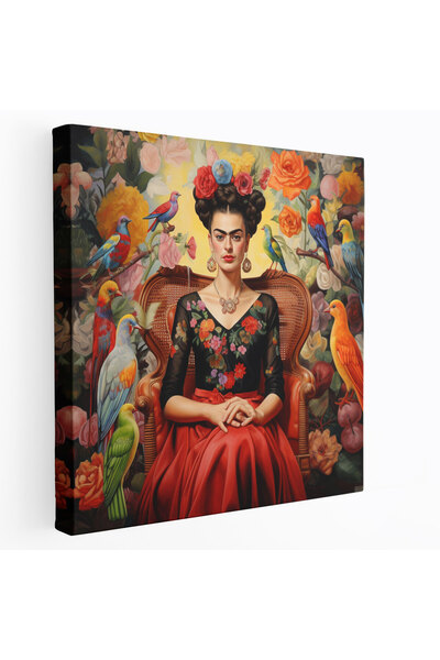 Popcas Frida Kahlo'nun Kanvas Tablosu - Surealist Resim - Duvara Asılabilir K...