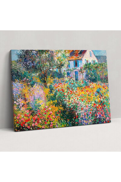Popcas Claude Monet Bahçe Çiçekleri Kanvas Tablo Duvar Sanatı Dekoratif Tablo