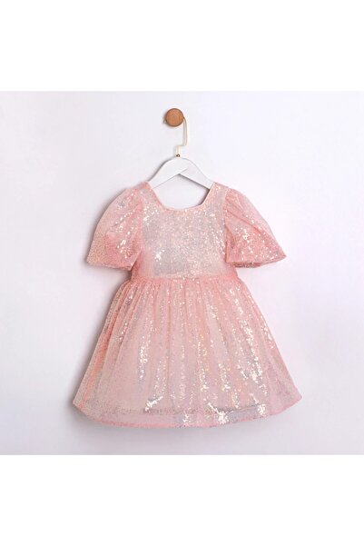 ministok Dream Party Sequined Girls' Dress with Bow on the Back
