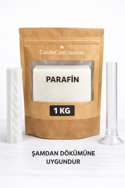 CandleCastCreation Yerli Üretim Hazır Parafin Mum Yapım Malzemesi 1 KG Şamdan...