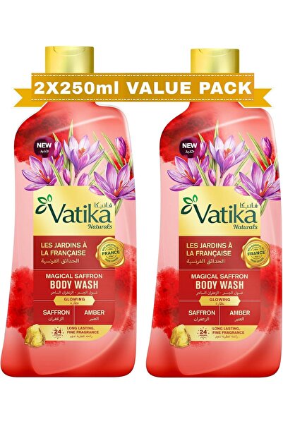 Vatika غسول الجسم السحري بالزعفران الطبيعي (2 × 250 مل) عبوة اقتصادية