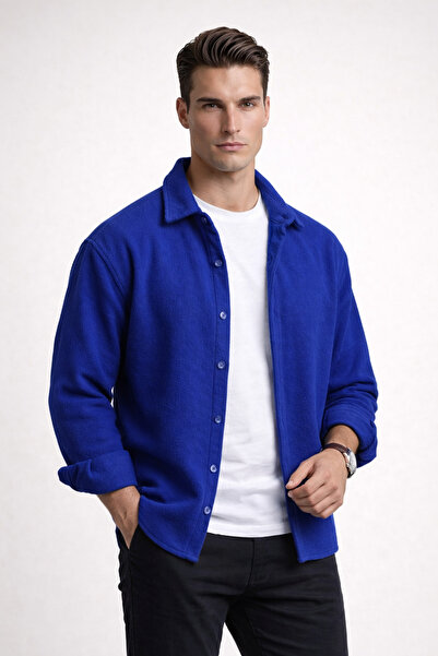 SKYBEAR Erkek Oversize Polar Gömlek Ceket – Yumuşak Dokulu Kalın Polar Gömlek