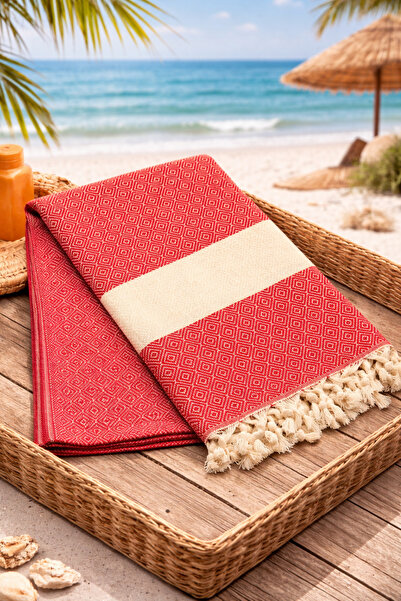 serelya Beach Towel Peshtemal 100% Cotton Diamond Patterned Turkish Peshtemal...