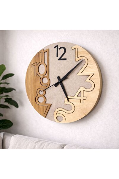 ArliaDesign Dekoratif Ahşap 40 CM Duvar Saati